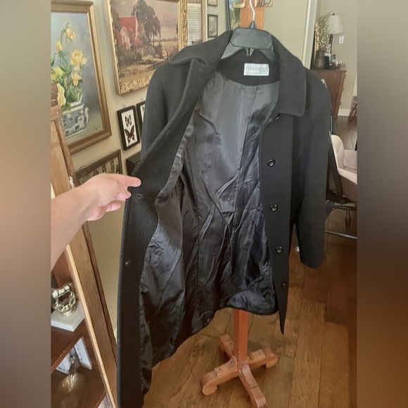 Forecaster of Boston 100% wool women’s button down coat lined pockets 8 black - Picture 6 of 9